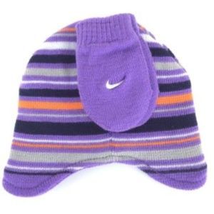 Nike Infant Girls 12-24 Mth Beenie  & Mittens Set